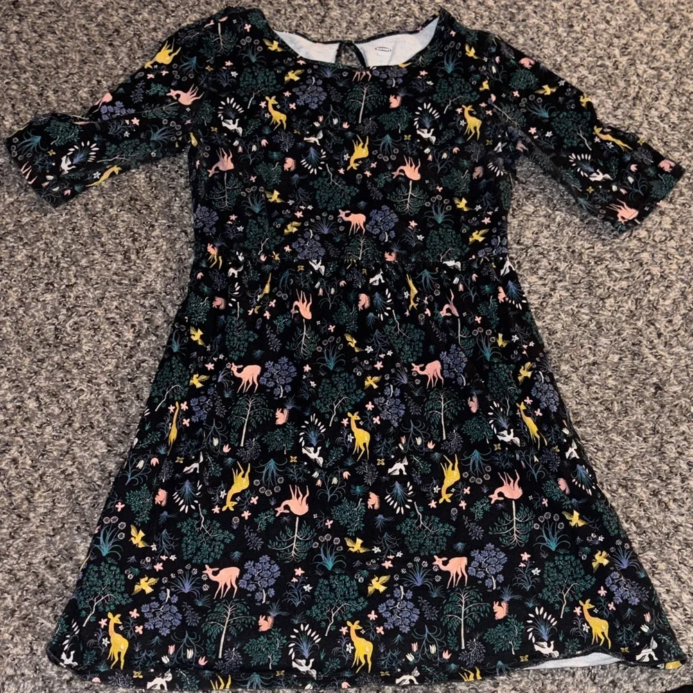 Old Navy Kids Dress with Floral and Animal Patterns